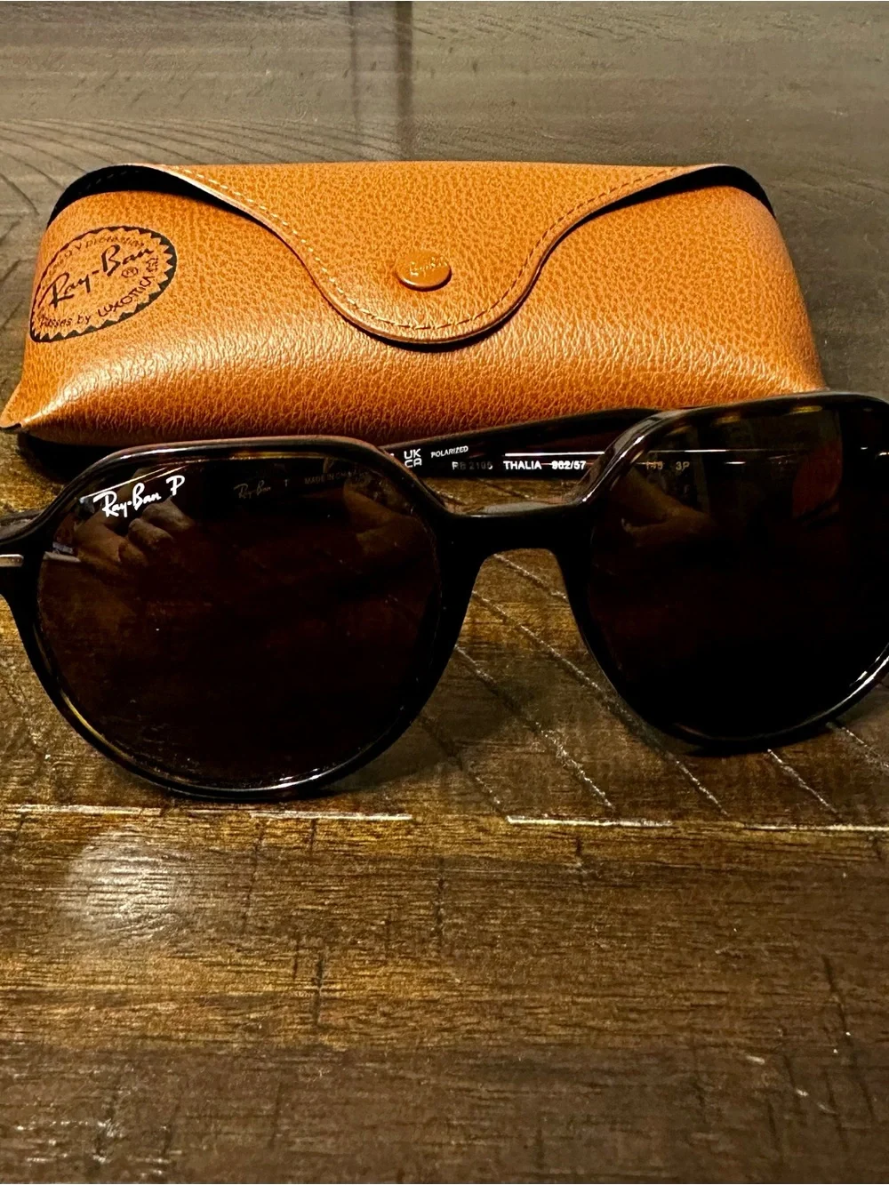Ray-Ban Thalia Brown Polarized Sunglasses in Dark Havana